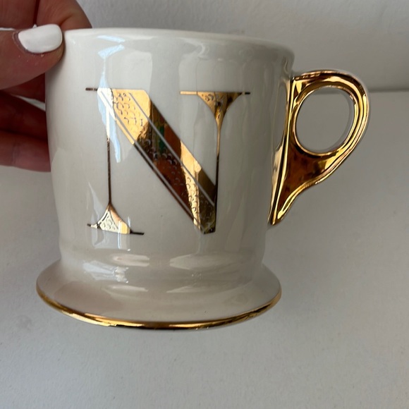 Anthropologie Gold Monogram “N” mug - Picture 2 of 6